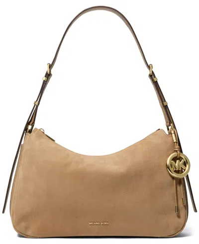 Michael Kors Nolita Medium Nubuck Shoulder Bag In Brown