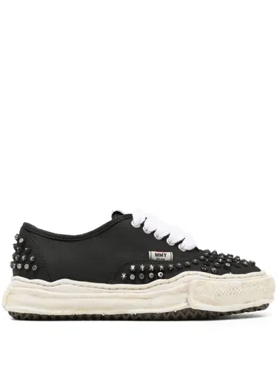 Miharayasuhiro Baker Og Sole Studded Canvas Low-top Sneaker In Black