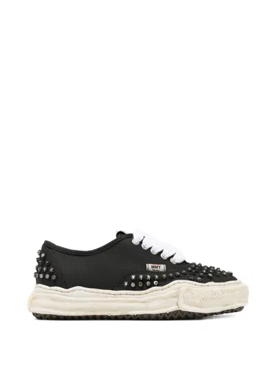 Miharayasuhiro Baker Og Sole Studded Canvas Low-top Sneaker In Black