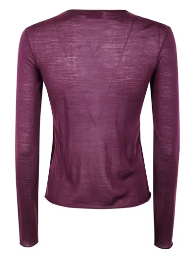 Mrz Basic Round Neck Sweater Clothing In Purple