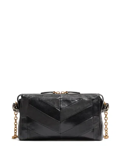 Valentino Garavani Panthea Small Shoulder In Nappa Leather With Chevron Pattern Bags In Black