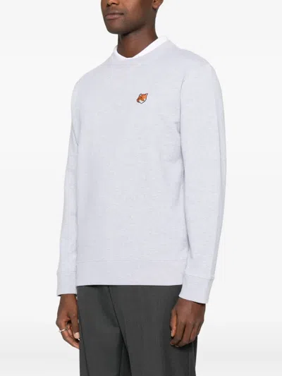 Maison Kitsuné Fox Head Regular Fit Sweatshirt In Gray