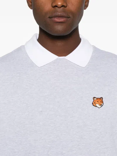 Maison Kitsuné Fox Head Regular Fit Sweatshirt In Gray