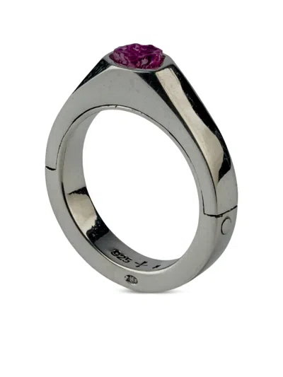 Parts Of Four Sterling Silver Ruby Ring In Metallic