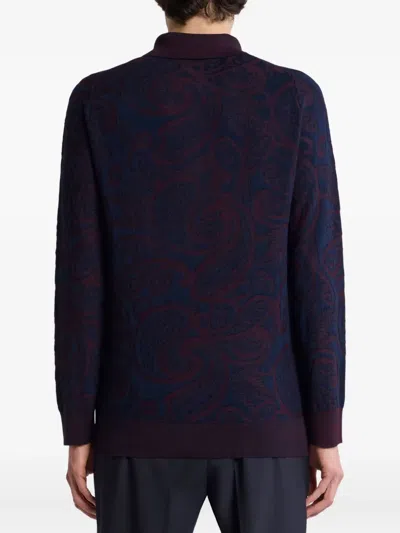 Etro Long-sleeved Polo Shirt In Black
