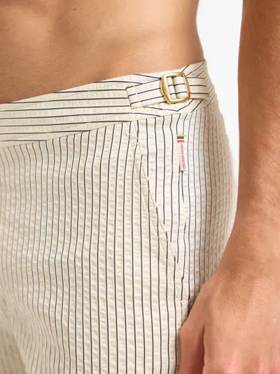 Orlebar Brown Bulldog Stripe Swim Shorts In Neutral