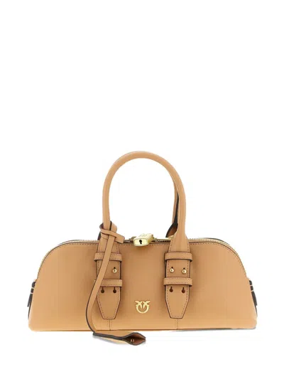 Pinko Escape Baguette Small Handbag In Brown