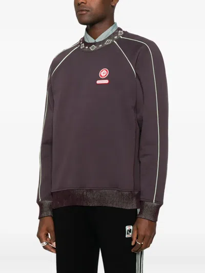 Casablanca Contrast Piping Raglan Sleeve Knitwear In Purple