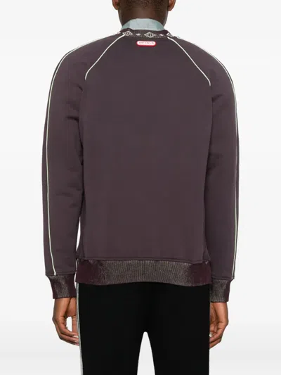 Casablanca Contrast Piping Raglan Sleeve Knitwear In Purple