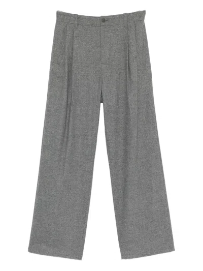 PLEATED WIDE-LEG TROUSERS
