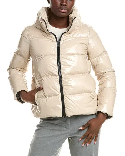 Herno Chantilly Short Lightweight Jacket With Glossy Finish In Neutral