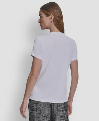 Dkny Women's Crosswalk Conversational Graphic T-shirt In White