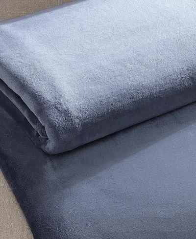 Calvin Klein Core Plush Solid Blanket, Queen In Blue