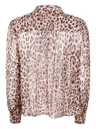 Rixo London Rixo "blake" Top Mila Leopard Brown In Animal Print