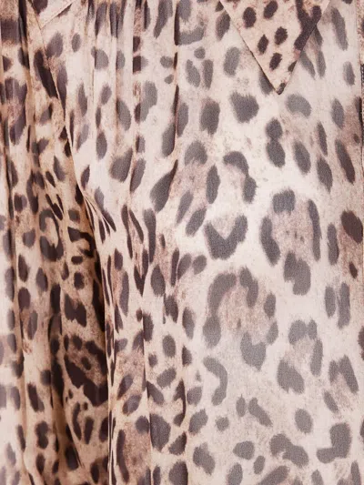 Rixo London Rixo "blake" Top Mila Leopard Brown In Animal Print