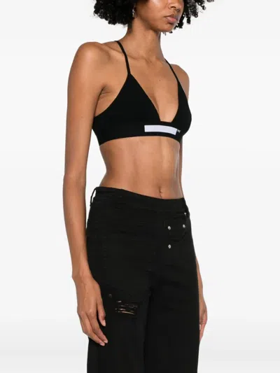 Medeea Ribbed Logo Bra In Black