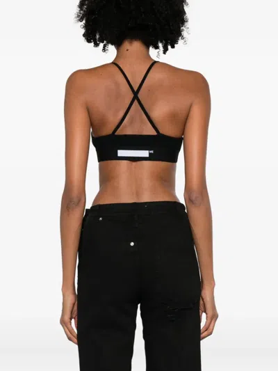 Medeea Ribbed Logo Bra In Black
