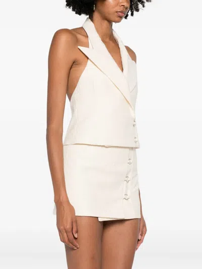 Medeea V-neck Vest In Neutral