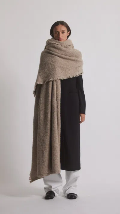 Janessa Leone Alpaca Wool-blend Blanket Scarf In Neutral