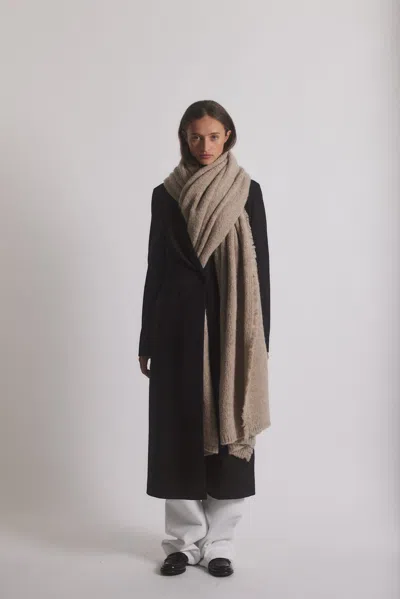 Janessa Leone Alpaca Wool-blend Blanket Scarf In Neutral