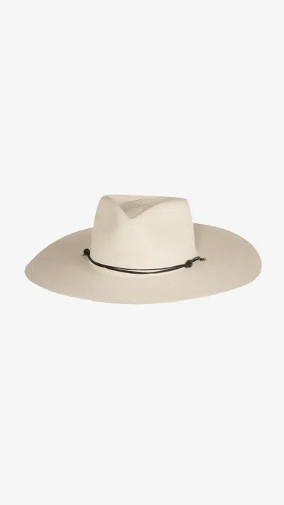 Janessa Leone Codie Palm Straw Fedora In Neutral