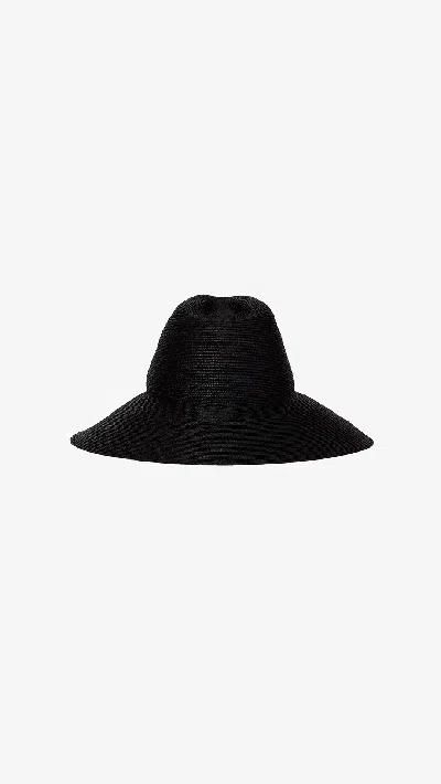 Janessa Leone Waverly Raffia Large Brim Hat In Black