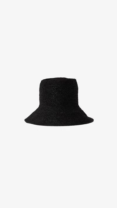 Janessa Leone Felix Large Brim Straw Hat In Black
