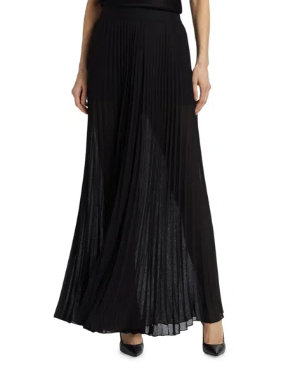 Alice And Olivia Athena Pleated Wide-leg Trousers In Black