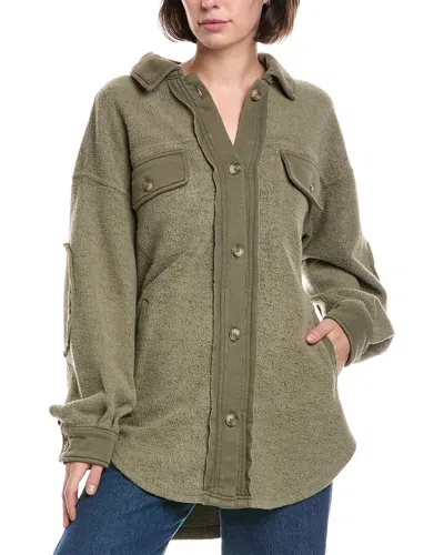 Rd Style Lexie Fleece Oversized Shacket In Green