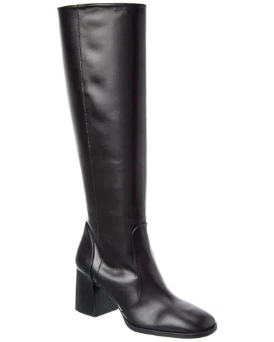 Stuart Weitzman Nola Zip Leather Knee-high Boot In Black