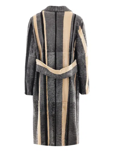 Prada Long-sleeved Coat In Brown