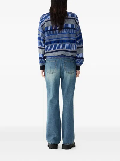 Studio Tomboy Patterned Sweatshirt In Blue