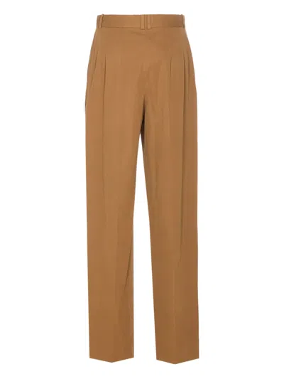 The Row Igor Button Pleated Trousers In Brown