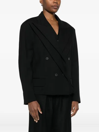 Medeea Double-breasted Blazer In Black