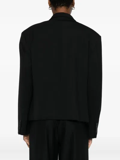 Medeea Double-breasted Blazer In Black