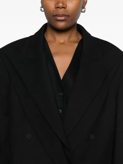 Medeea Double-breasted Blazer In Black
