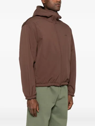 Arte Antwerp Logo-embroidered Jacket In Brown