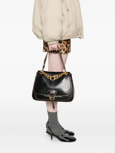 Miu Miu Dahlia Shoulder Bag In Black