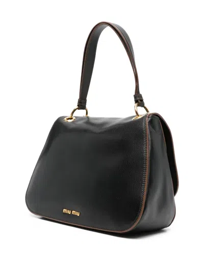 Miu Miu Dahlia Shoulder Bag In Black