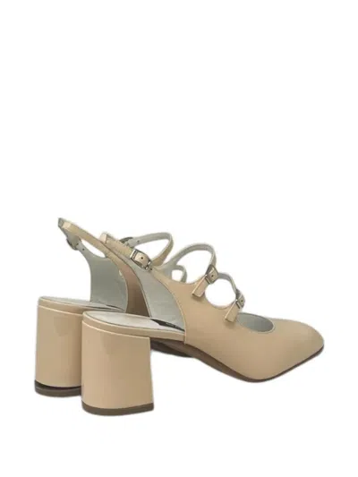 Carel Paris Double Buckle High-heeled Mules In Neutral
