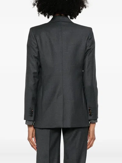 Max Mara Tailored Single-breasted Wool Jacket In Gray