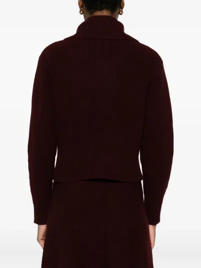 Max Mara Wool-cashmere Quarter-zip Sweater In Red