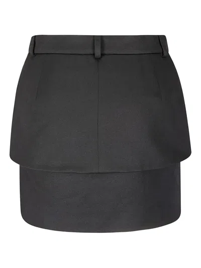 Coperni Structured Mini Skirt With Front Button In Black