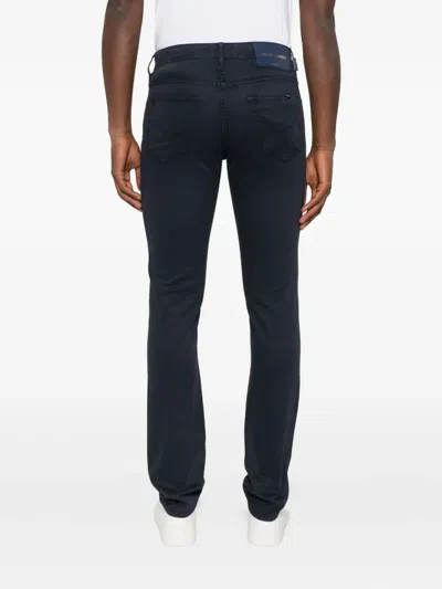 Jacob Cohen Logo Patch Skinny Pants In Blue