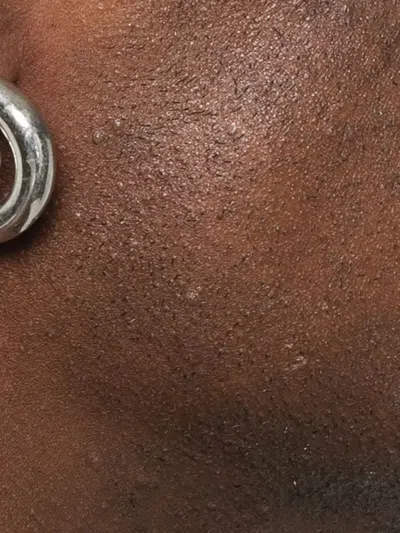 Panconesi Small Silver Serpent Hoops Earrings In Metallic