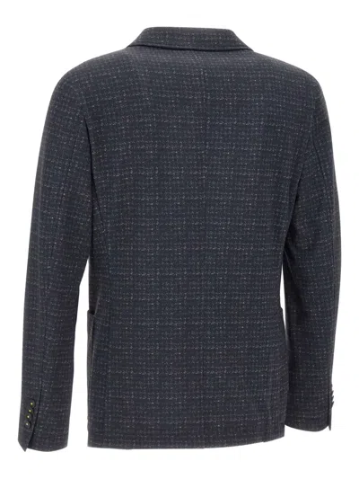 Manuel Ritz Houndstooth-pattern Blazer In Gray