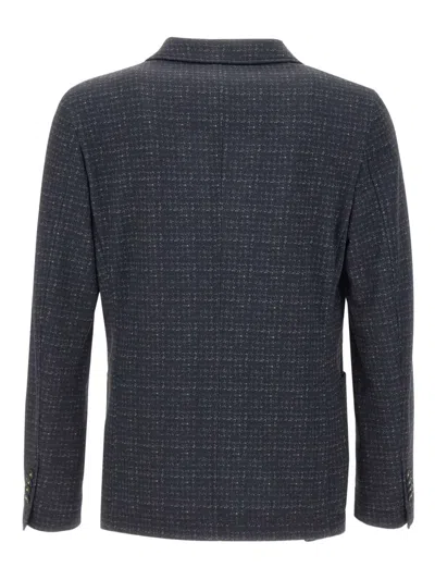 Manuel Ritz Houndstooth-pattern Blazer In Gray