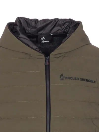 Moncler Grenoble Logo Down Jacket In Green