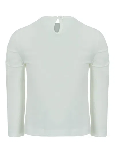 Lapin House Teddy-print Long-sleeved Top In White