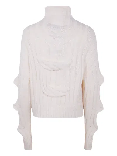 Mrz 3d Braid High Neck Sweater Clothing In White